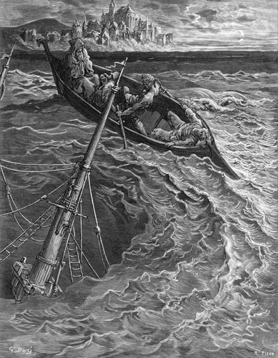 The Ship Sinks but the Mariner is Rescued by the Pilot and Hermit, Scene from 